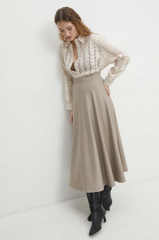 Suknja Answear.LAB bez uzorka bež d080.iw