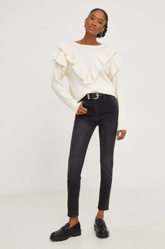 Answear Lab jeansy d558.tjs czarny WZ23