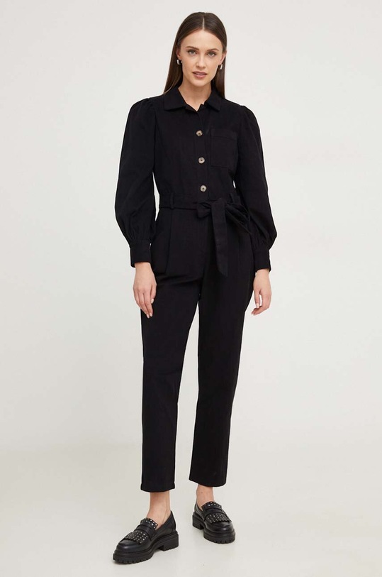 Answear.LAB farmer kezeslábas hosszú fekete 90136.fkk