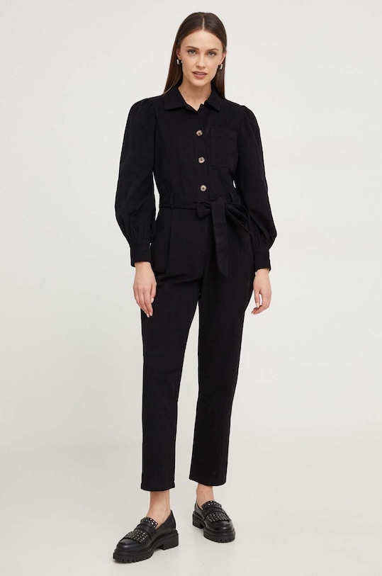 Answear.LAB farmer kezeslábas hosszú fekete 90136.fkk