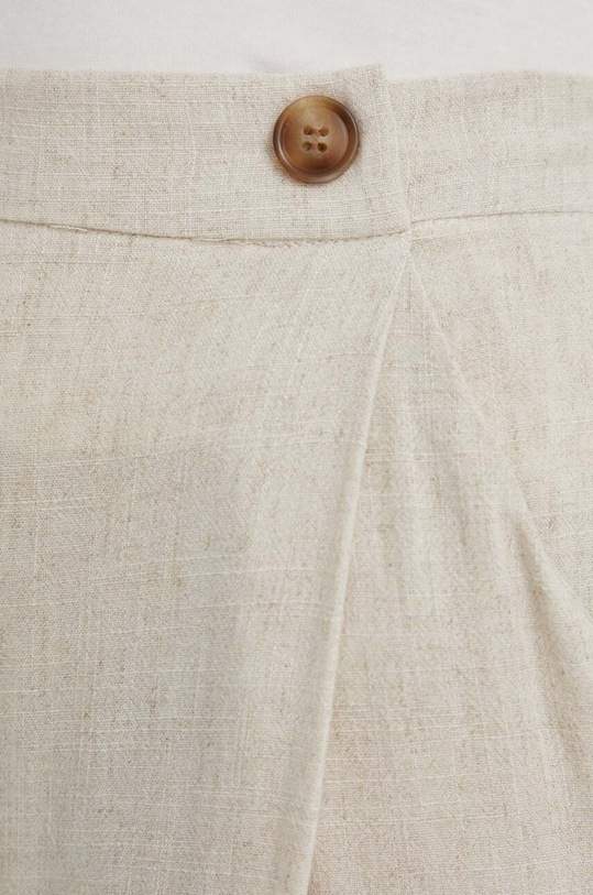 Kalhoty s lněnou směsí Answear.LAB béžová 2717.WK