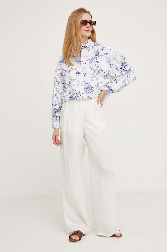 Lanene hlače Answear.LAB 2390.IWK bijela WZ23