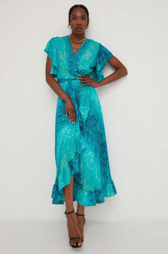 Answear.LAB selyem ruha G120.WK türkiz WZ23