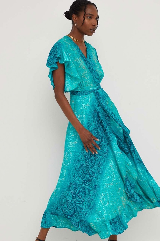 Answear.LAB selyem ruha türkiz G120.WK