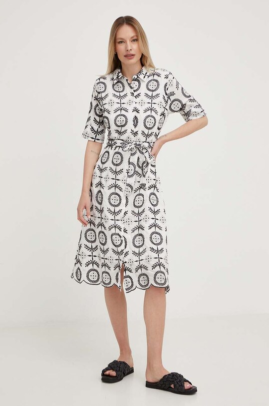 Answear Lab rochie din bumbac 15528.js alb WZ23
