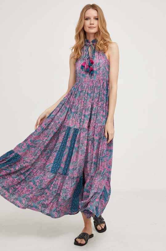 Answear Lab sukienka jedwabna różowy P914.HKK