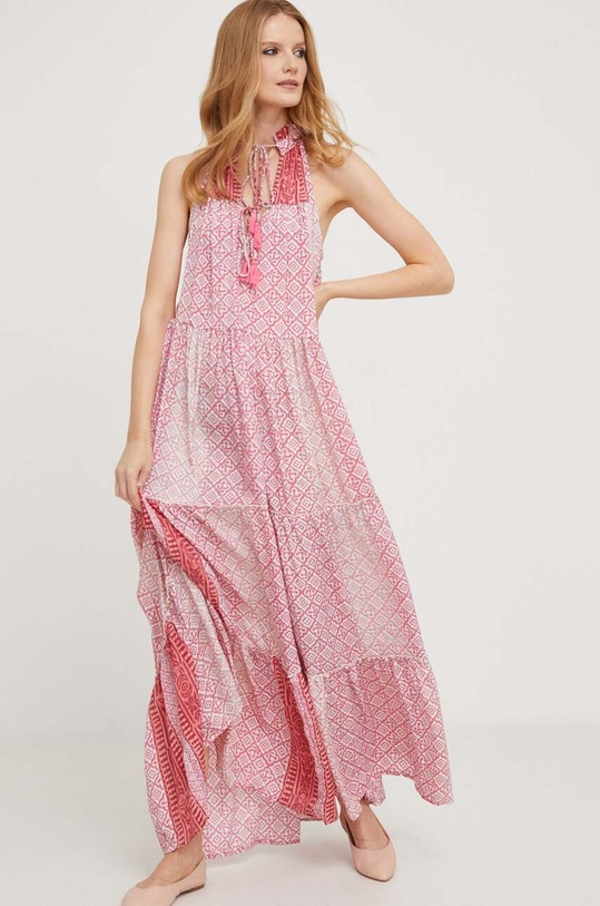 Answear Lab sukienka jedwabna casual czerwony 3447.22.2HWK