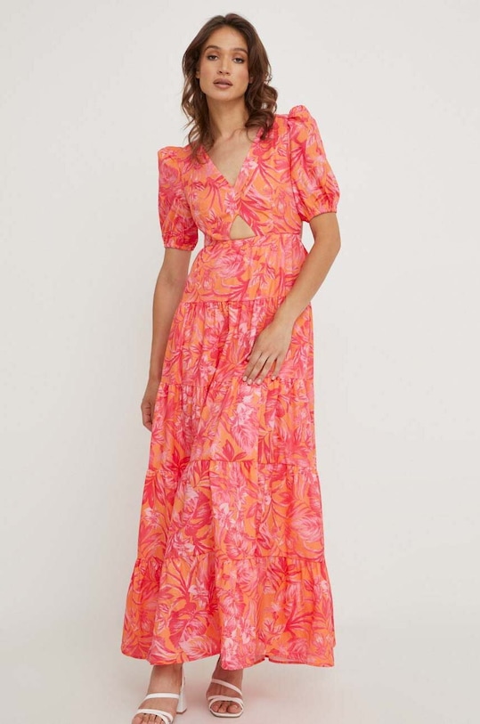 Šaty Answear Lab kvetinový ružová 2836C12.1HWK