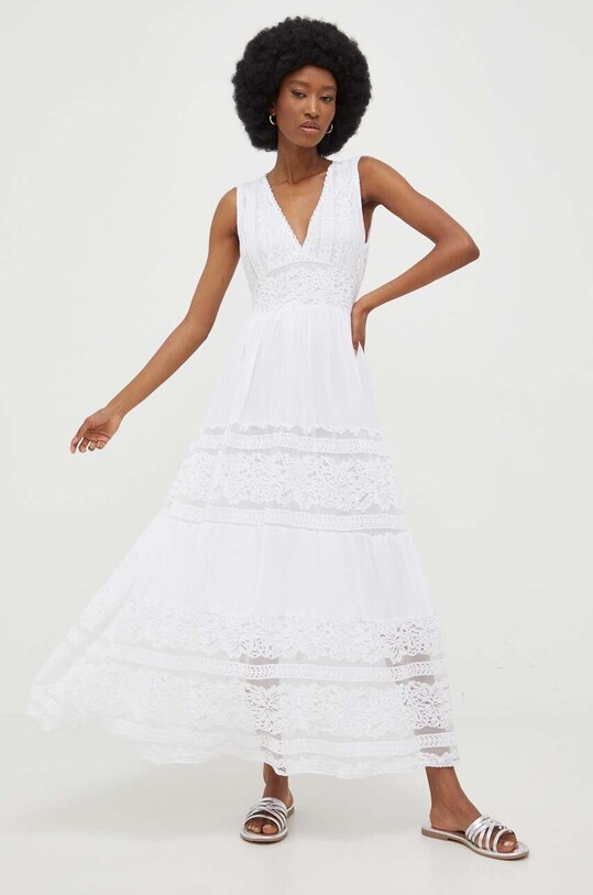 Answear Lab rochie maxi alb 227.WK