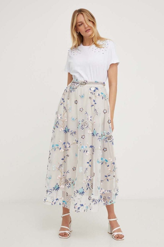 Answear Lab fustă cu modele alb 35823.KK