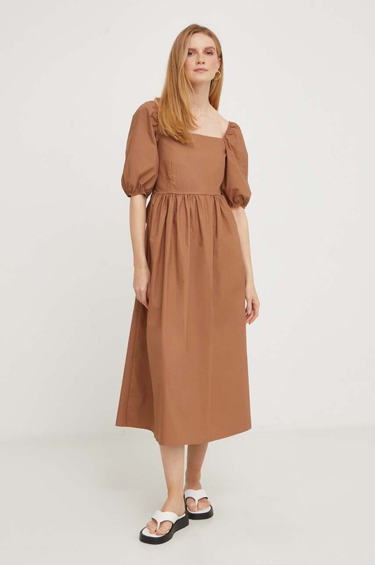 Haljina Answear.LAB bez uzorka smeđa 3099.IWK