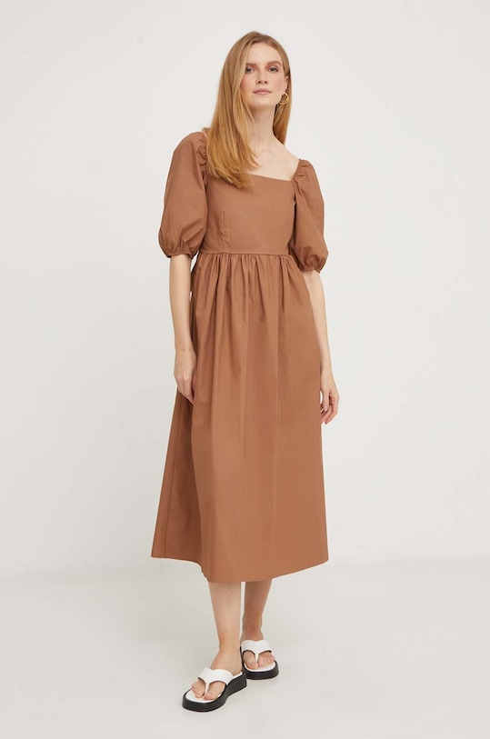 Haljina Answear.LAB bez uzorka smeđa 3099.IWK