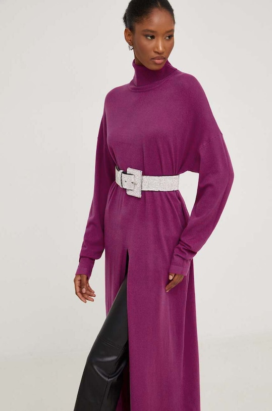 Šaty Answear Lab pletenina ružová ha3763.FWK