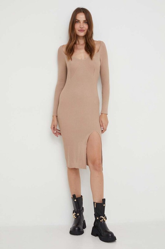 Answear Lab sukienka casual beżowy ZFBO12386.HKK