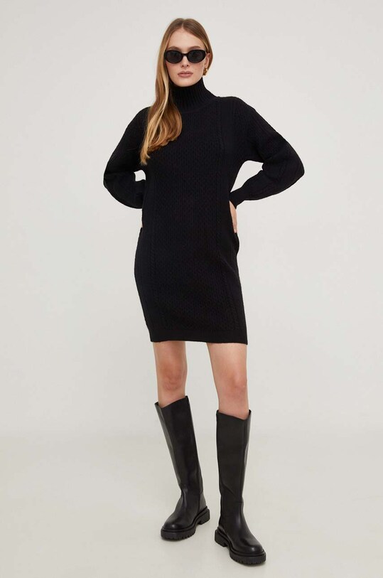 Answear Lab rochie de cașmir cjf2303..FKK negru WZ24