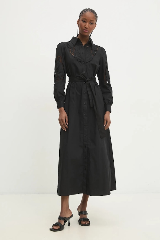 Answear Lab rochie din bumbac v3415.fh negru WZ23