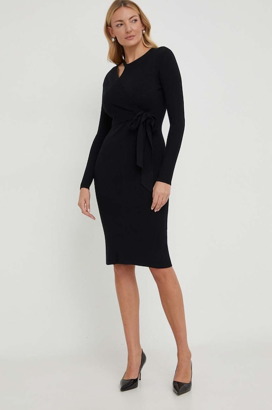 Φόρεμα Answear Lab με ελαστάν μαύρο CD97268.hjs