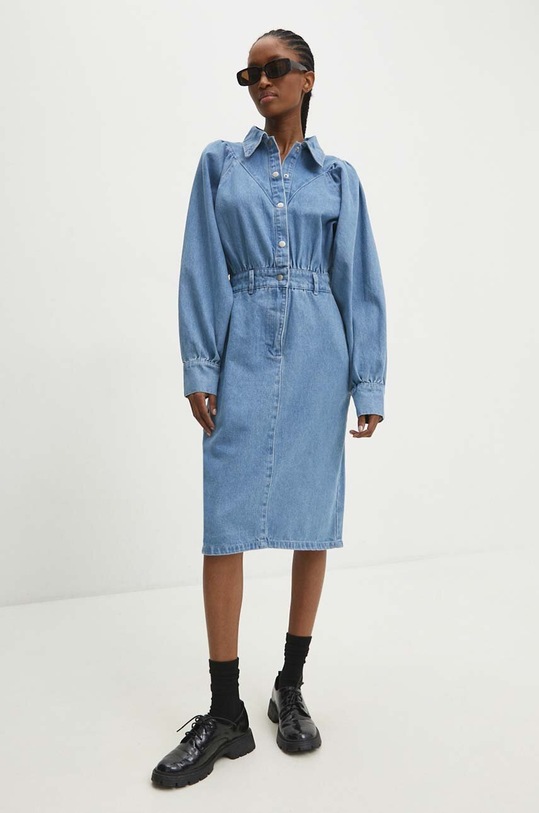 Answear Lab sukienka jeansowa bawełna niebieski 5082.fh