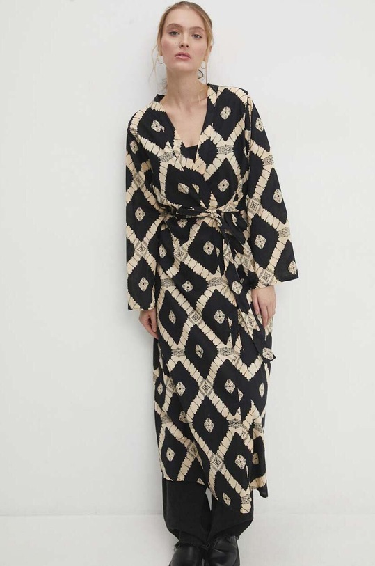 Answear Lab kimono bawełniane MI437.HWK czarny WZ23