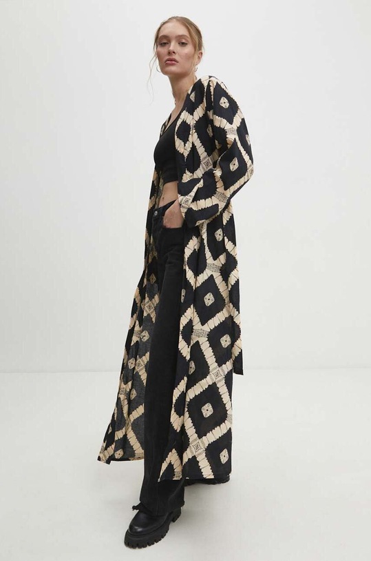 Answear Lab kimono bawełniane czarny MI437.HWK