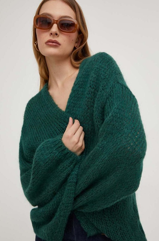 Μάλλινη μπλουζα Answear.LAB λεπτό πράσινο 3261.fdb