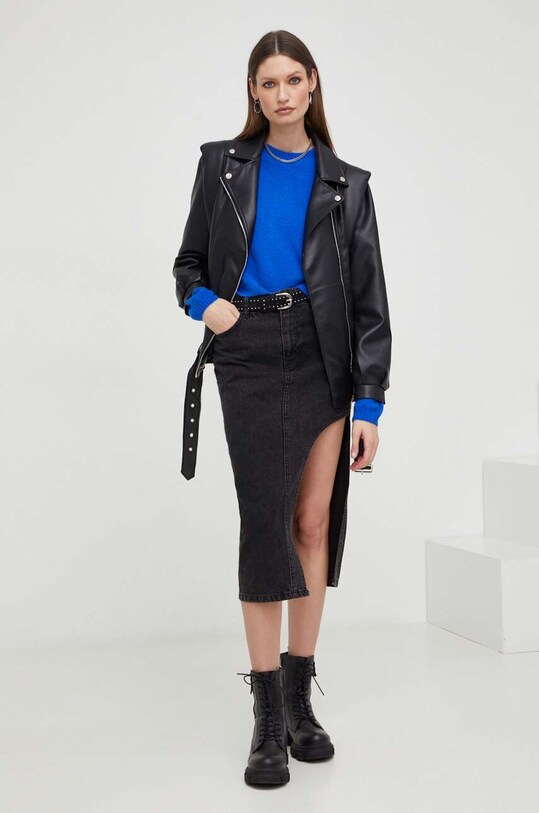 Answear Lab sweter z wełną 7190.fdb niebieski WZ23