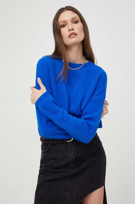Answear Lab sweter z wełną niebieski 7190.fdb