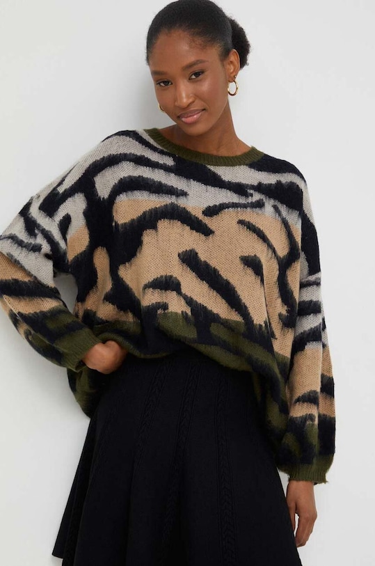 Vlněný svetr Answear.LAB kulatý zelená lu1115.FWK