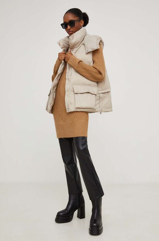 Answear.LAB sweter z wełną brązowy DH2209.HKK