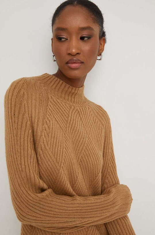 Answear.LAB sweter z wełną DH2209.HKK brązowy