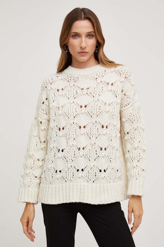 Answear Lab pulover de lana grosime medie bej tt3683.TWK