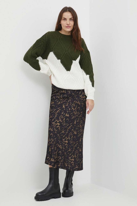 Answear.LAB gyapjú pulóver 25301.TWK zöld WW24