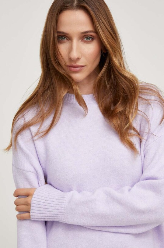 Answear Lab sweter z wełną fioletowy 21766.TWK