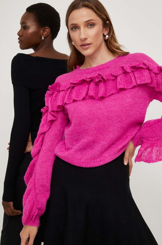 Answear Lab pulover de lana grosime medie roz 5605.ikk