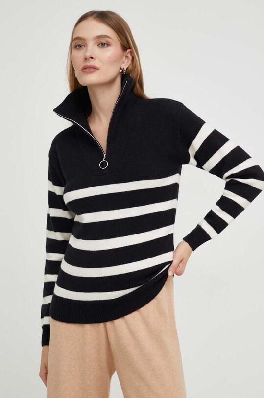Answear Lab sweter z kaszmirem zapinany czarny wf2311.FKK