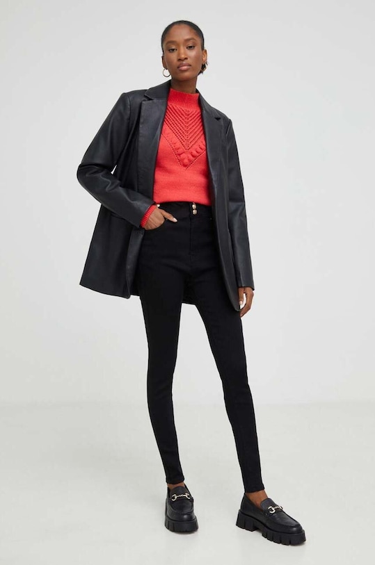 Answear Lab sweter z wełną a8279.FKK czerwony WZ23