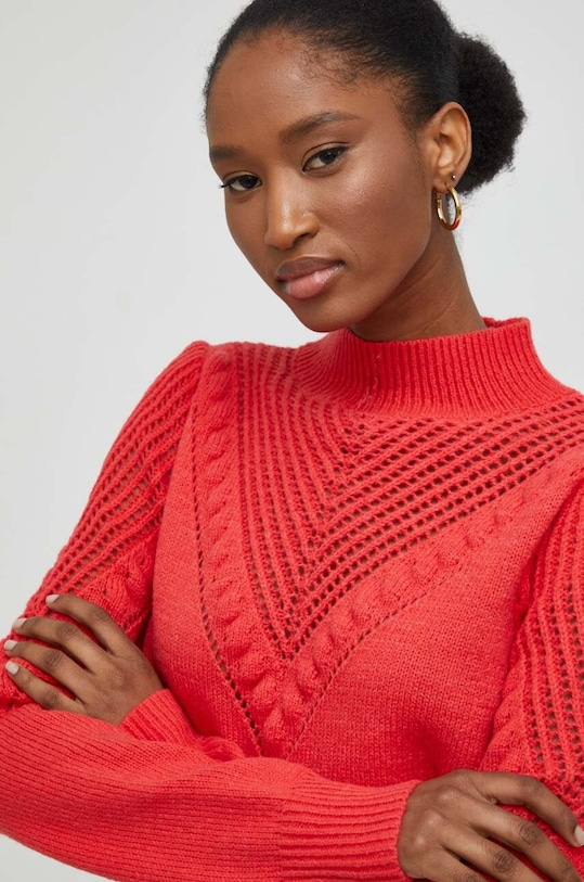 Answear Lab sweter z wełną czerwony a8279.FKK
