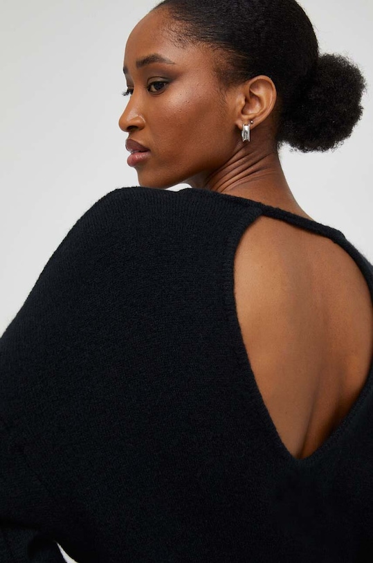 Vuneni pulover Answear.LAB s dodatkom vune crna 7195.fh