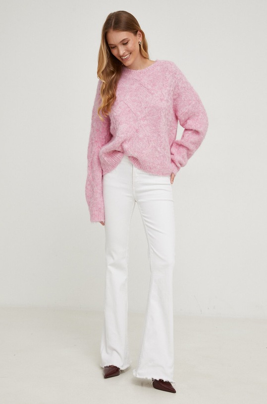 Свитер с шерстью Answear.LAB 67330.fh розовый WZ23