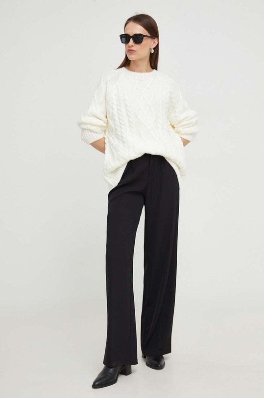 Answear Lab sweter z wełną 30060.TWK beżowy WZ23