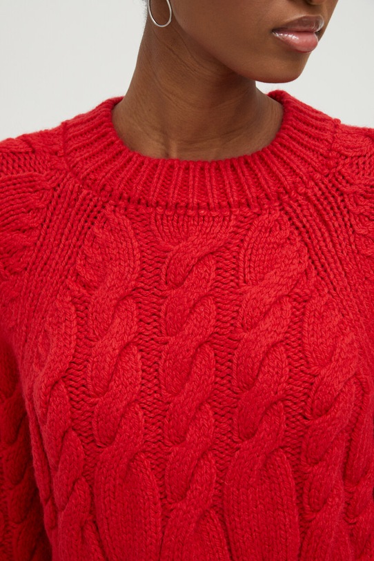 Answear Lab sweter z wełną 30063.TWK czerwony
