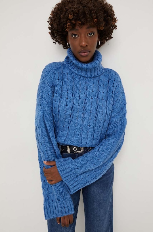 Pulover Answear.LAB s dodatkom vune plava 3598.TWK