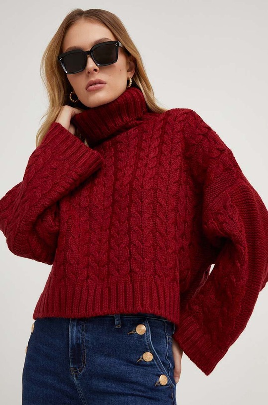 Pulover Answear.LAB s dodatkom vune bordo 3598.TWK