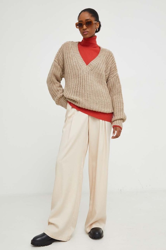 Μάλλινη μπλουζα Answear.LAB 3541.TWK μπεζ WZ23