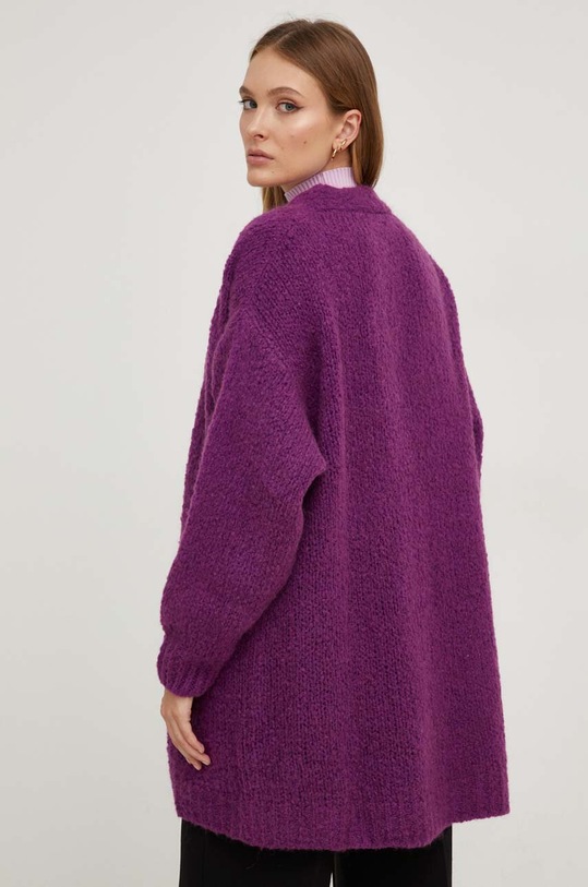 Одяг Кардиган з вовною Answear Lab 3205.FKK фіолетовий