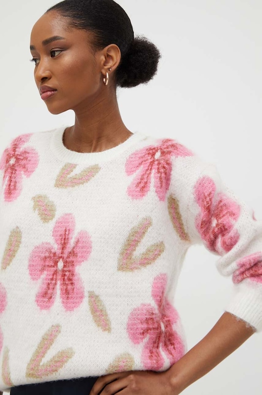 Answear Lab pulover de lana groase alb p832.FKK