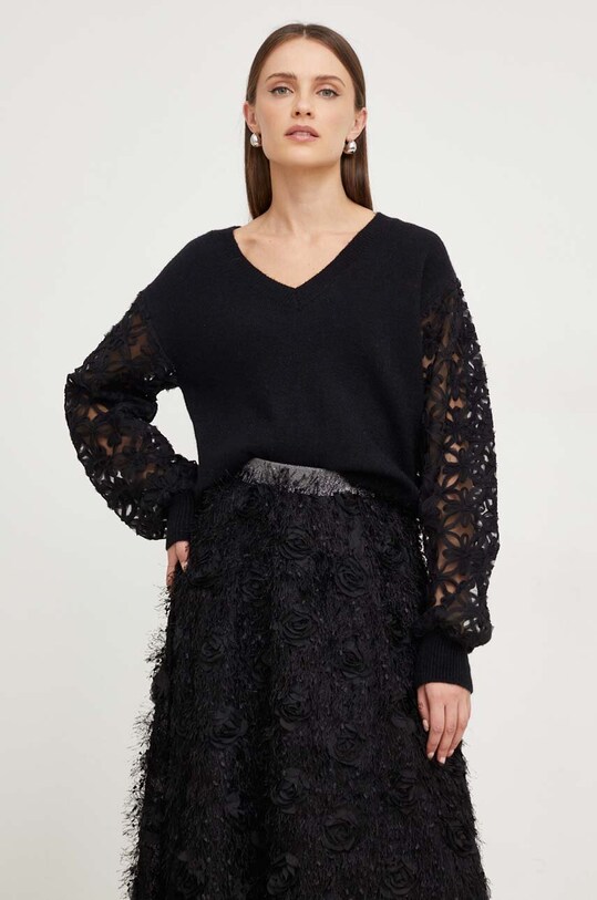 Answear Lab pulover subtiri negru YHC7778.HWK