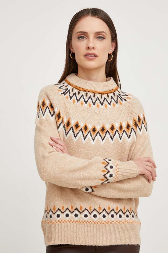 Answear Lab sweter beżowy LC321.HWK