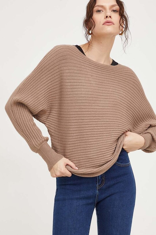Answear Lab pulover subtiri maro D93021Z90841A1EN.HWK