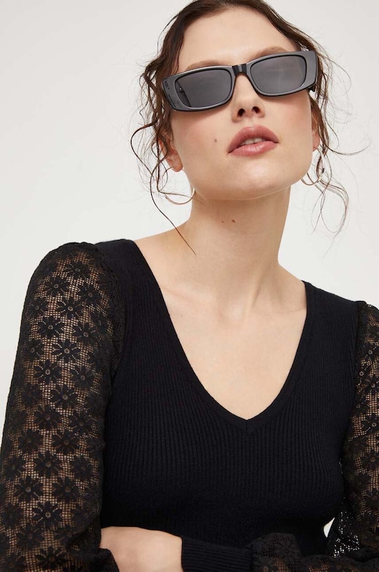 Answear.LAB sweter z wełną szpic czarny mj95354.FKK